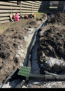 completed french drain drainage system prairie village ks
