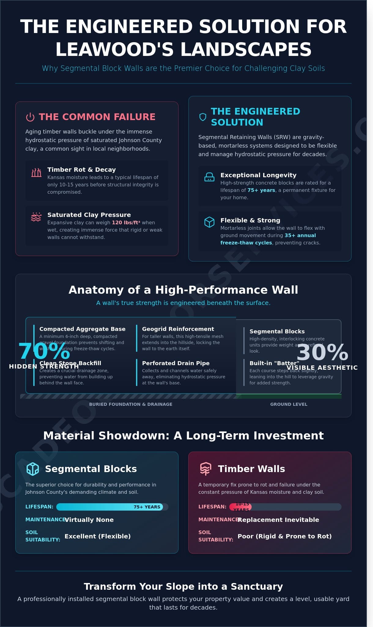 Segmental Block Retaining Wall Installers in Leawood, KS: Structural Excellence for JoCo Landscapes