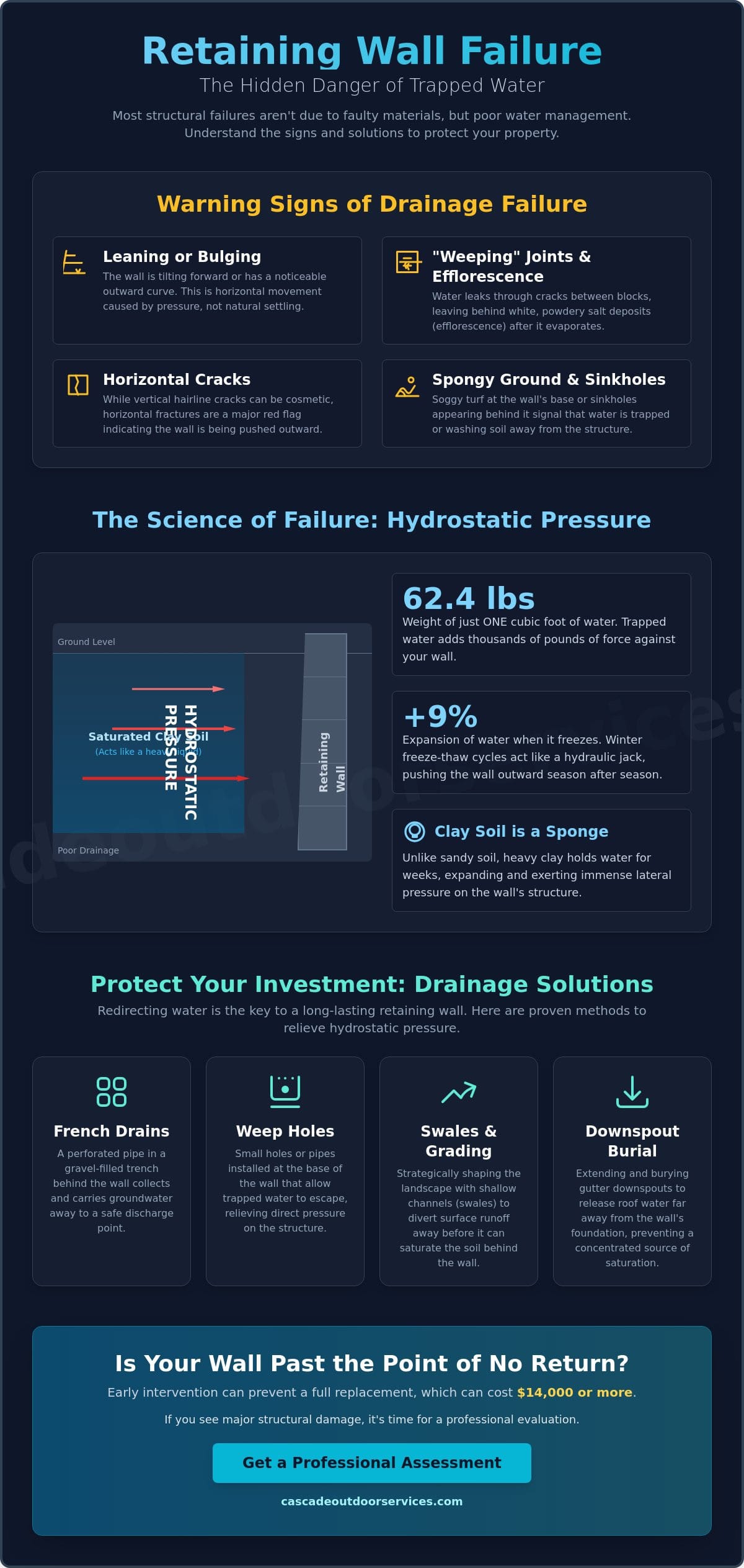 Correcting Retaining Wall Drainage Problems: A Guide to Saving Your Structure