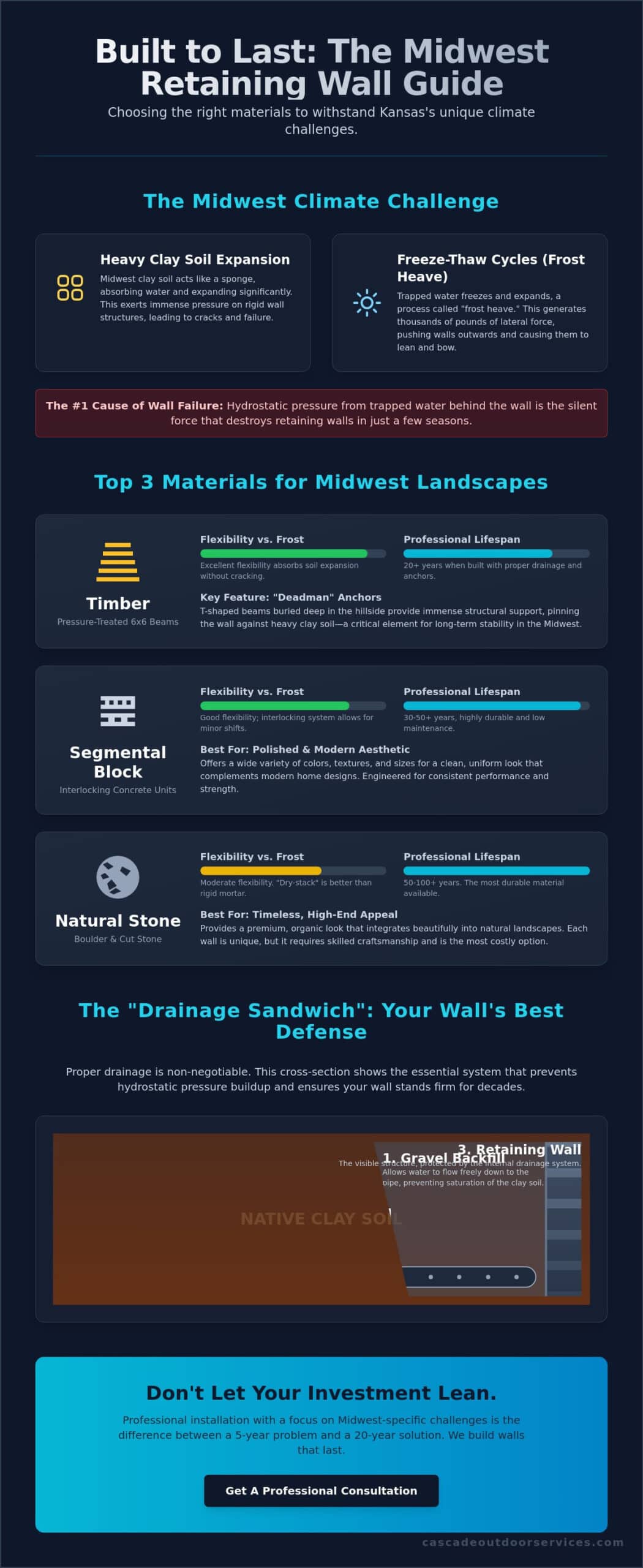The Best Material for Retaining Walls in the Midwest: A 2026 Climate Guide