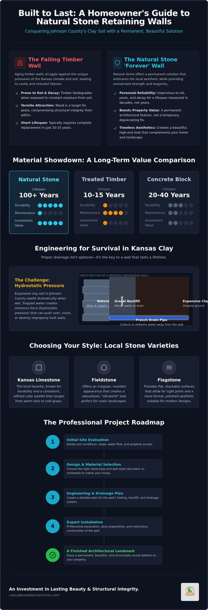 Natural Stone Retaining Walls in Johnson County, KS: The 2026 Homeowner’s Guide